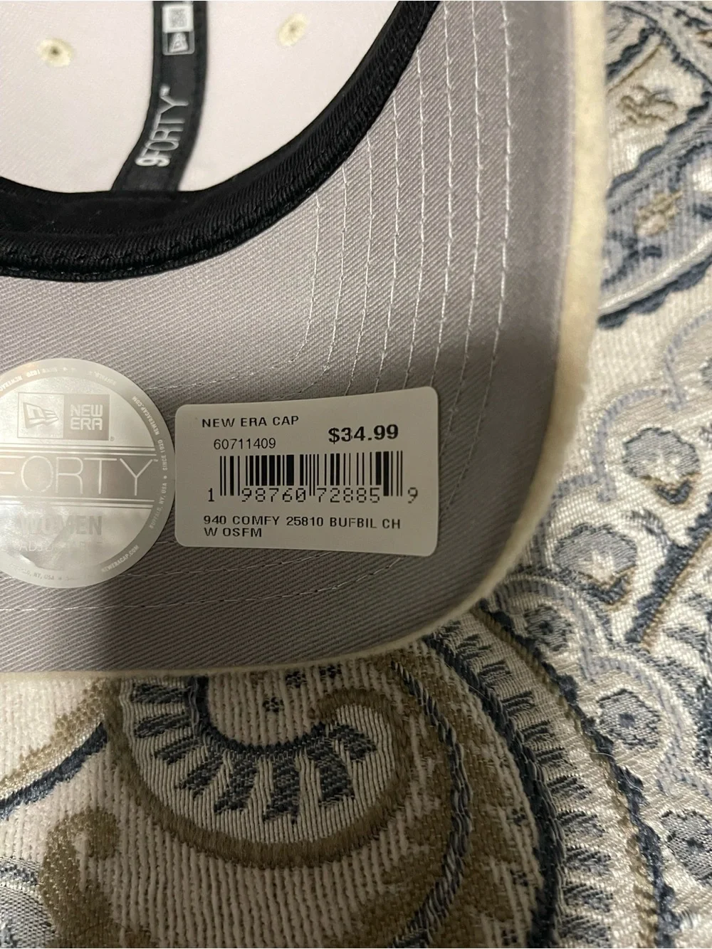 New Era Buffalo Bills Comfy 9FORTY Cream Faux Sherpa Hat OSFM